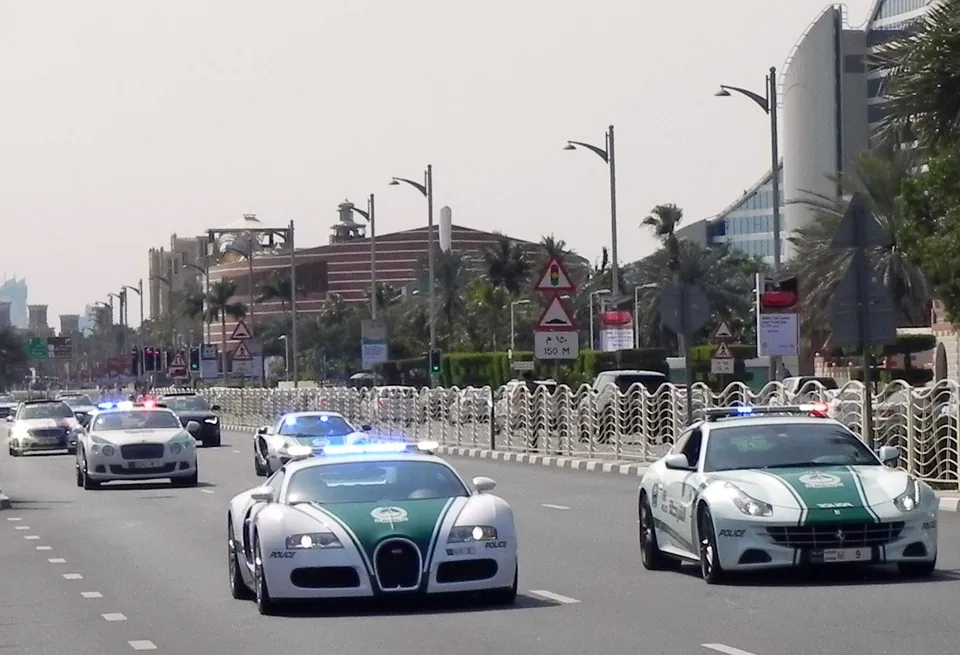 Dubai Police patrol cars