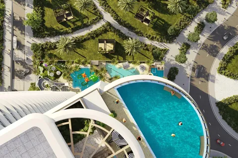 Aerial view of the Electra pool deck