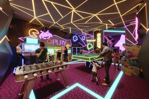 Indoor game room at Electra