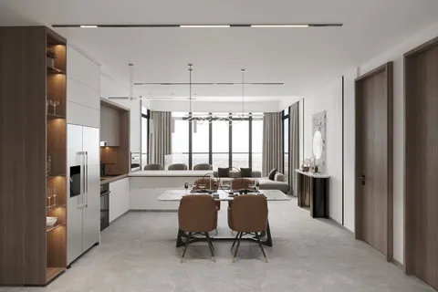 Electra open-plan kitchen and dining area
