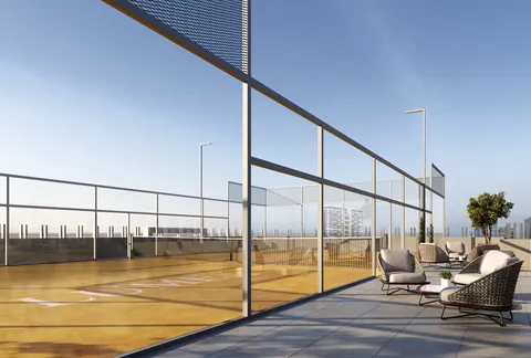 Rooftop padel court at LUME