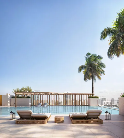 Pool deck at LUME Residences