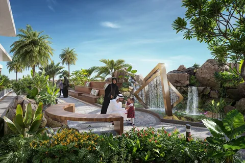 Rock oasis and waterfall garden at Vega